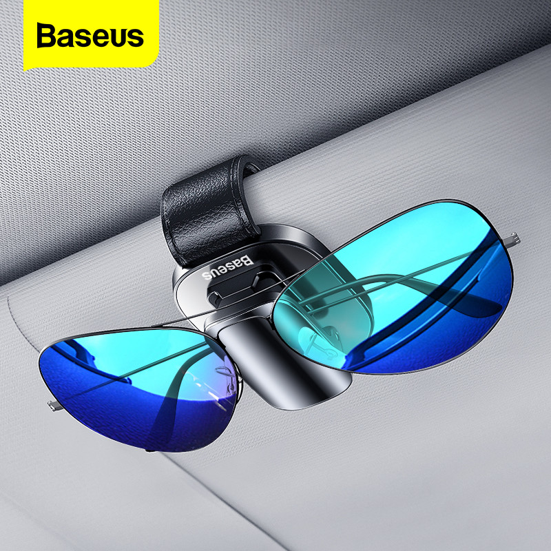 Baseus Car Sunglasses Holder Sun Visor Glasses Clip Auto Interior Organizer Car Accessories Glasses Storage Clip Eyeglass Holder