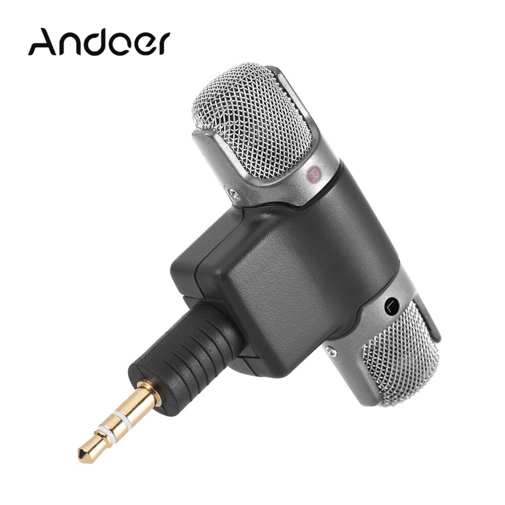 External Stereo Mic Microphone with 3.5mm to Mini USB Micro Adapter Cable for Go-Pro Hero 3 3+ 4 for AEE Sports Action Camera