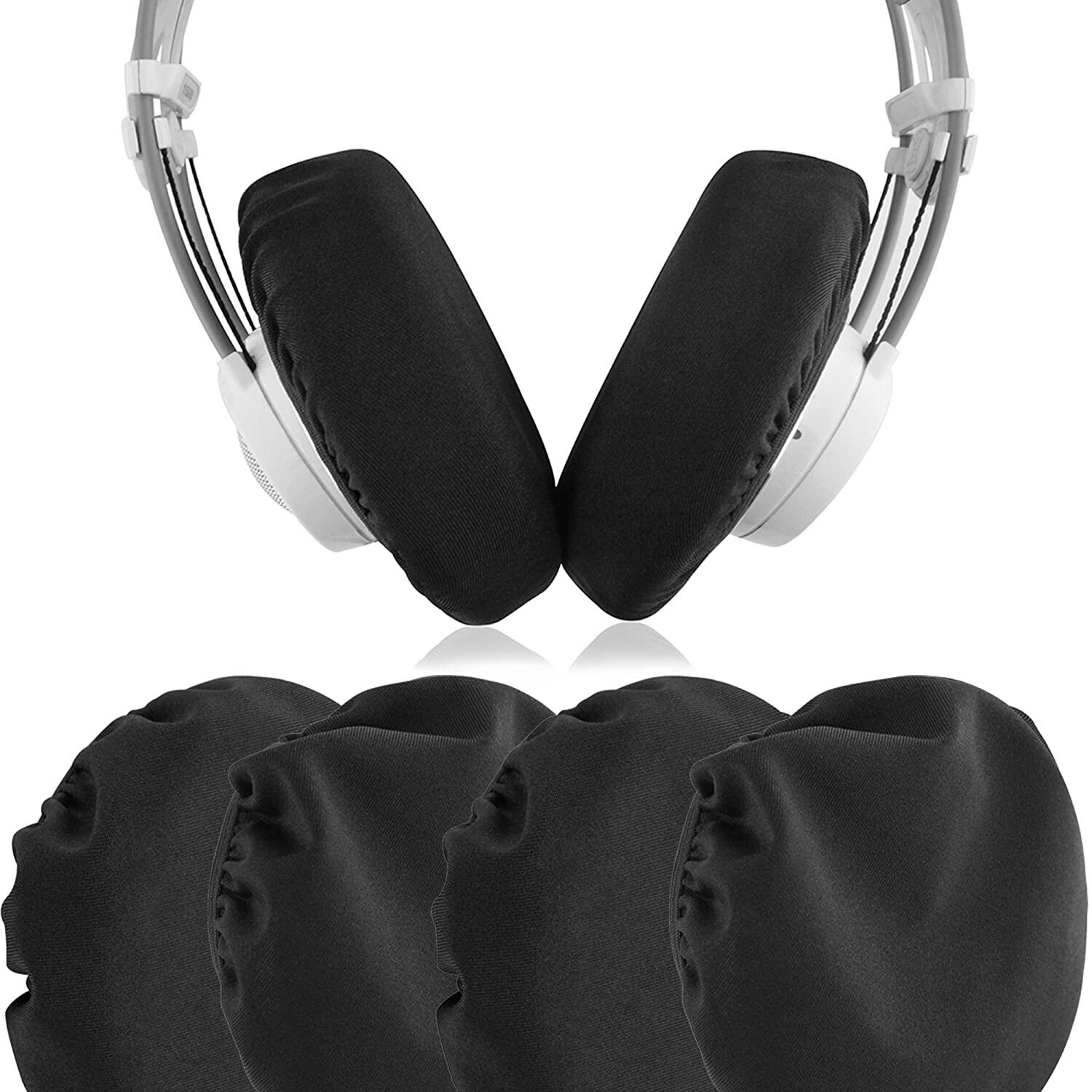 Geekria 2 Pairs Large Flex Fabric Washable Headphone Covers/Earpad Covers/Earpad Protectors/Stretchable Sanitary Earcup, Fits 4.33"-6.29" Headsets, Like K240 Studio, K702, PS4 Gold Over-Ear Headphones