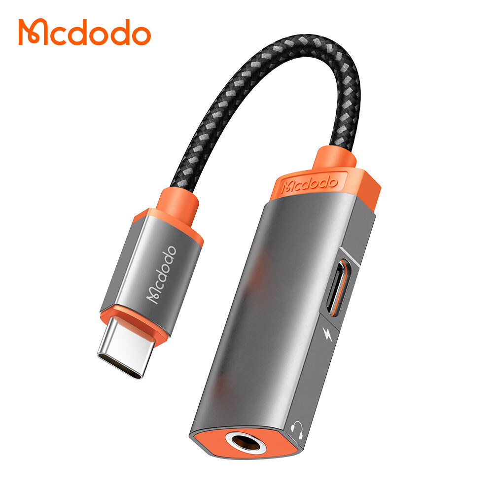 Mcdodo 60W PD USB C to 3.5mm+Type-C Headphone Digital Audio Adapter DAC Hi-Res Aux Cable For iPad Pro Macbook Samsung S21 Note 20 Huawei