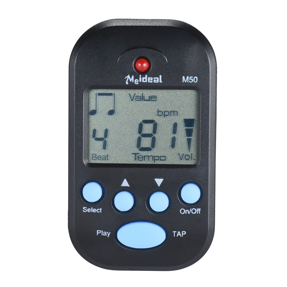 Professional Clip on Digital Be-at Tempo Metronome LCD Screen Lightweight & Mini for Violin Guitar Bass Musical Instrument Black
