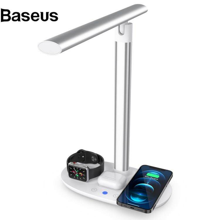 Baseus B-15 4-in-1 Phone Watch Earphone Wireless Charger Desk Lamp 15W Phone Wireless Charging Dock LED Table Light